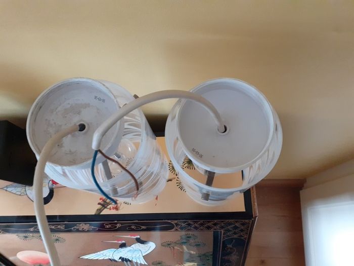 Pair glass ceiling lights