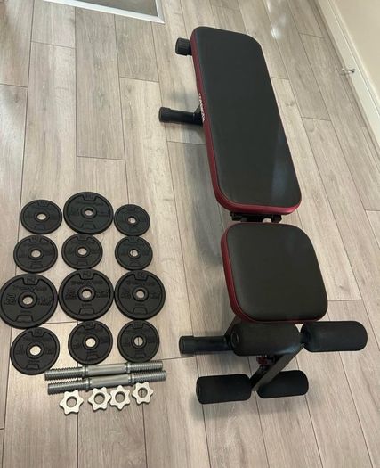 Incline weight bench and dumbbell set