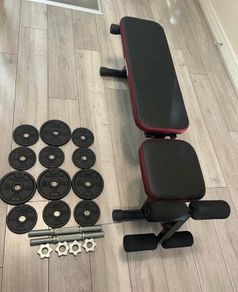 Incline weight bench and dumbbell set