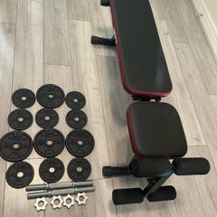 Incline weight bench and dumbbell set
