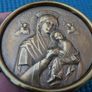 Vintage Our Lady of Perpetual Help Madonna Jesus Religious Icon Brass Medallion Image 3