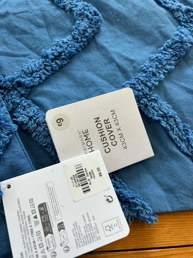 NEW Blue Cushion Covers x2