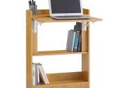 Folding Desk with Shelves Space Saving Computer Table Laptop Workstation