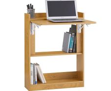Folding Desk with Shelves Space Saving Computer Table Laptop Workstation