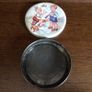 Vintage small circular sweet tin boy and girl design aged Image 4