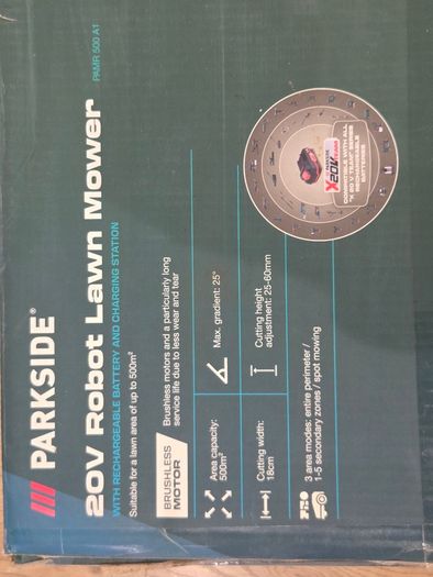 Parkside PAMR 500 A1 20V Robot Lawn Mower - Working, Warranty to May 2028