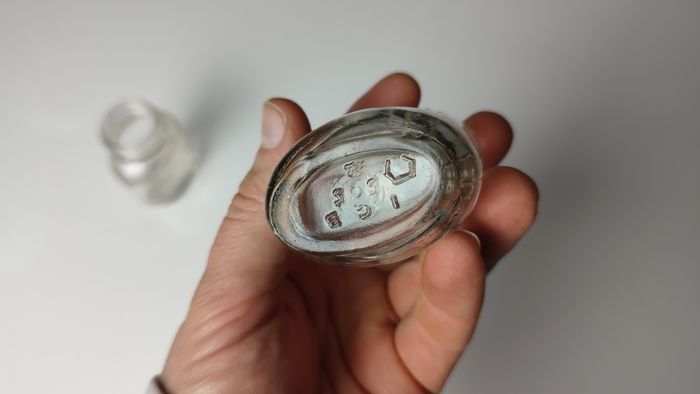 386 - Set of 2 Vintage Collectible Decorative Clear Glass Maclean Brand Stomach Powder Bottles