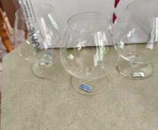 SET OF 3 Marquis By Waterford Vintage LARGE Brandy Crystal Glasses Snifter .