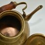 Vintage Indian large Brass kettle With Rosewood Wooden Handle coffee pot tea Image 3