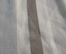 11 metres of 100% linen double width or 22metres of single width  herringbone stripe fabric