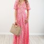QED London boho hippie pink orange and yellow paisley floral maxi dress Image 3