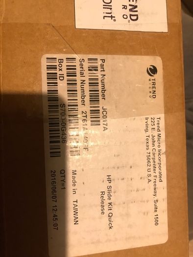 HP Tipping Point 1U Slide Rail Kit Quick Release JC017A