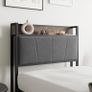 3ft Single Bed Frame with Storage Headboard,Heavy Duty Metal Upholstered Platform Bed Frame,Mattress Foundation/Strong Steel Slat Support/Under-bed Storage/Easy Assembly Image 4
