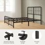 3ft Single Bed Frame with Headboard (90 x 190 cm) - 14'' Height - Metal Bed Base with Footboard - Steel Slat Support - Easy Assembly - Black Image 4