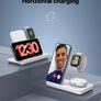 Foldable 3 in 1 Wireless Charging Station for Apple Devices, Wireless Charger Stand with 20W PD Adapter for iPhone 17/16/15/14/13/12/11, Apple Watch & AirPods Charging Dock White Image 4