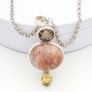 Vintage Sunstone, Citrine & Smoky Quartz 925 Sterling Silver Necklace Image 6