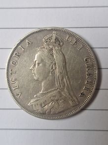 1890 Victoria Double Florin Jubilee Head silver