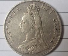1890 Victoria Double Florin Jubilee Head silver