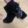 Black Fringe Ankle Boots Image 4