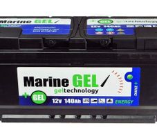 Gel battery, 140 Ah, boat battery, 12 V, supply battery, starter battery.
