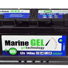 Gel battery, 140 Ah, boat battery, 12 V, supply battery, starter battery.