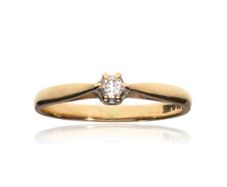 375 9ct yellow gold natural diamond ring - size L