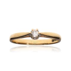 375 9ct yellow gold natural diamond ring - size L