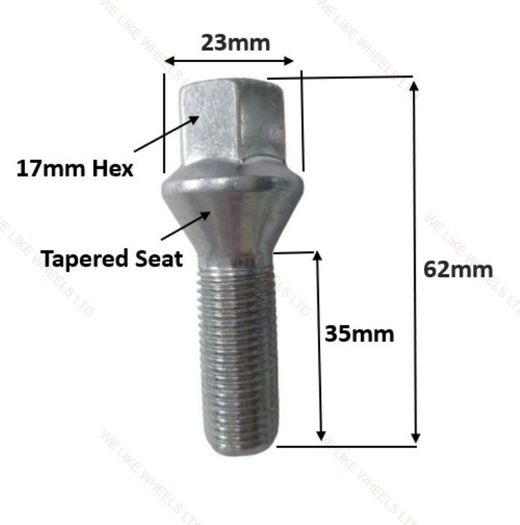 16 x New Long Bolts (35mm) Audi, Volkswagen, Seat, Skoda, Mercedes (F16) Delivery