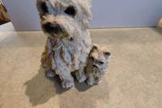 Care in terrier figurine hand made and painted.
