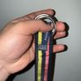 Lauren Ralph  Navy Blue, Pink, Yellow Striped Belt. 98 cm new Image 4