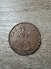 Great Britain UK 1961 One Penny Elizabeth II Coin - free standard postage