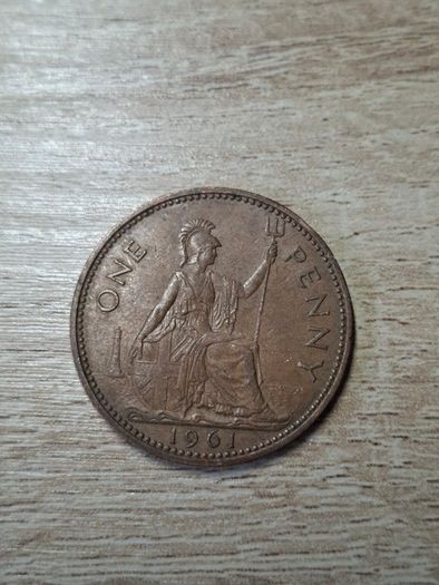 Great Britain UK 1961 One Penny Elizabeth II Coin - free standard postage