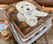 Vintage Sewing Basket West Highland Terrier Arnotts 20th Century VGC