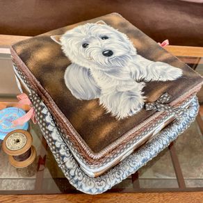 Vintage Sewing Basket West Highland Terrier Arnotts 20th Century VGC