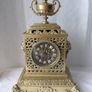 Ornate Antique Mantel Clock Solid Brass circa 1900s Working Beautiful solid Image 5