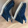 River island navy genuine suede peep toe suede wedges Image 2