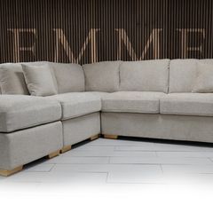 Emme Beige L Shaped Corner Sofa