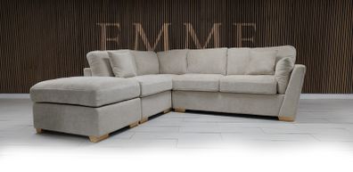 Emme Beige L Shaped Corner Sofa