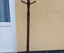 Vintage Mahogany Barley Twist Coat Hanger