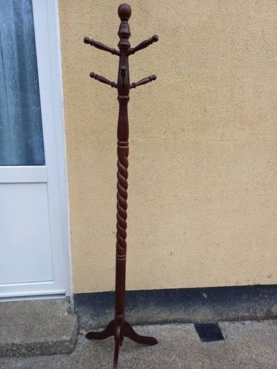 Vintage Mahogany Barley Twist Coat Hanger