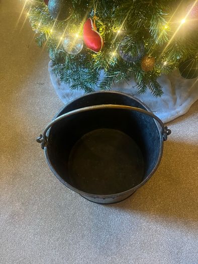 Antique French Copper Log Bucket