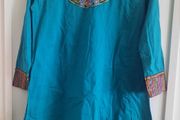 Indian light cotton tunic dress size small see last two photos for exact measurements in very good condition with no issues FREE STANDARD POSTAGE INCLUDED
