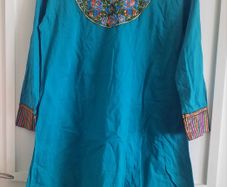 Indian light cotton tunic dress size small see last two photos for exact measurements in very good condition with no issues FREE STANDARD POSTAGE INCLUDED