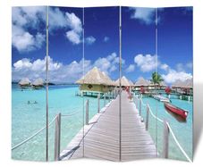 Folding Room Divider 200x170 cm Beach