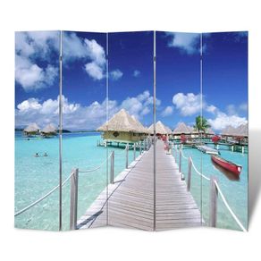 Folding Room Divider 200x170 cm Beach