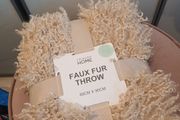 Cream fur throw