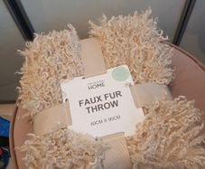 Cream fur throw