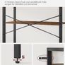 Industrial 5 Tier Bookcase Vintage Brown and Black Book Shelf Storage Shelving Unit Image 3