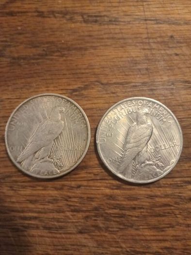 Coins ..peace dollars x2