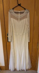 Joanna Hope Bridal Ivory Beaded Maxi Dress Art Deco Gown UK 20
